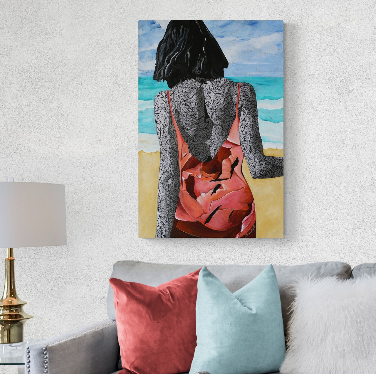 Beach Canvas Print 24x36 inches