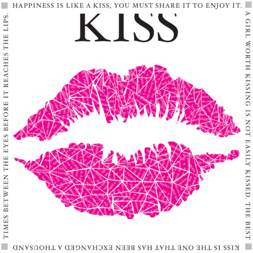 Kiss Quotes Paper Art Print