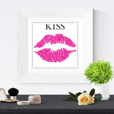 Kiss Quotes Paper Art Print