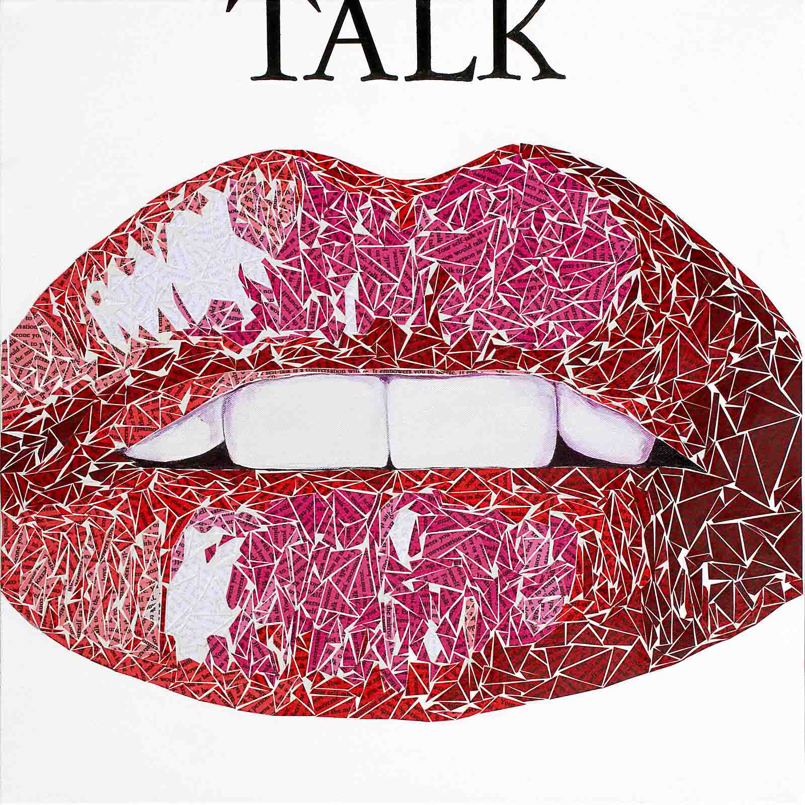 TALK - lips artwork | 24"x24" | Susan Clifton