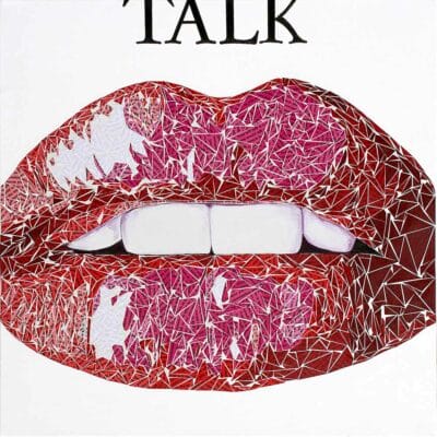 TALK - lips wall art | 24"x24" | Susan Clifton