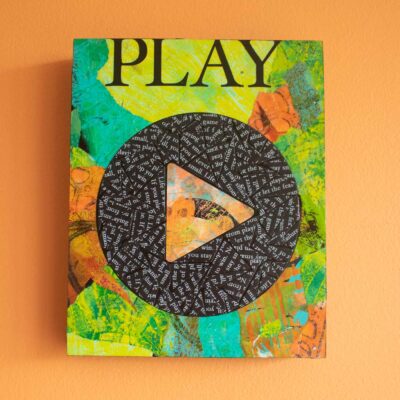 Play Button Collage by Artist Susan Clifton